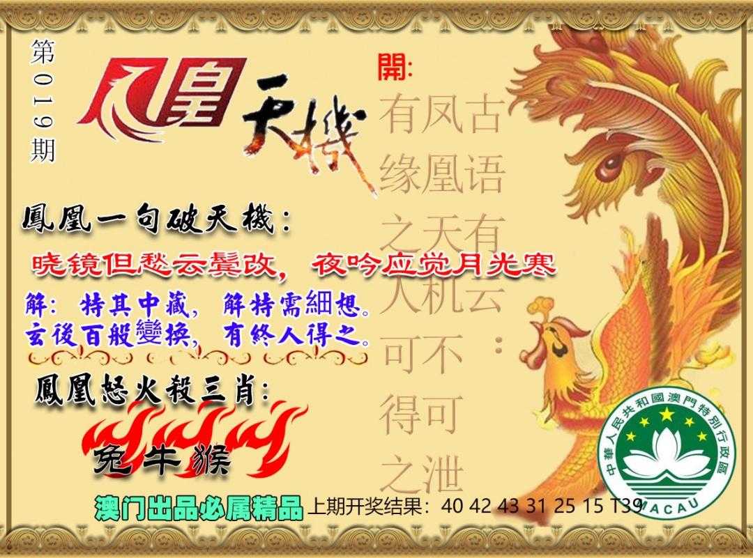 019期凤凰天机图[图]