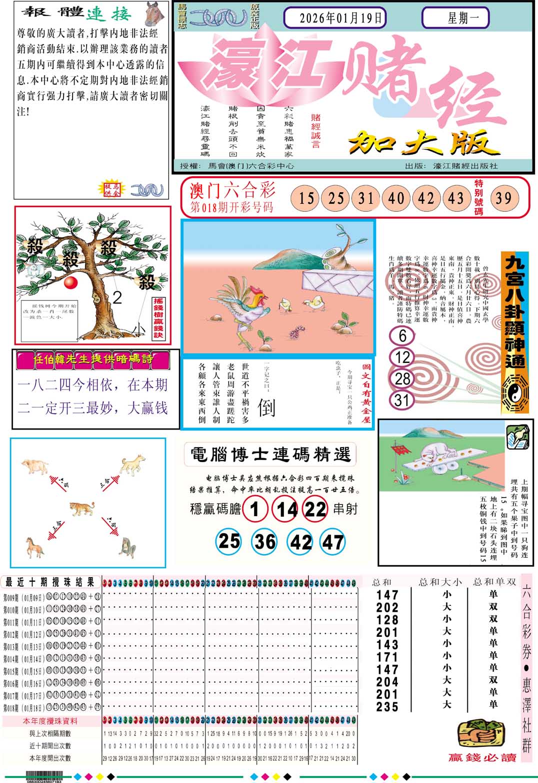 019期濠江赌经A加大版[图]