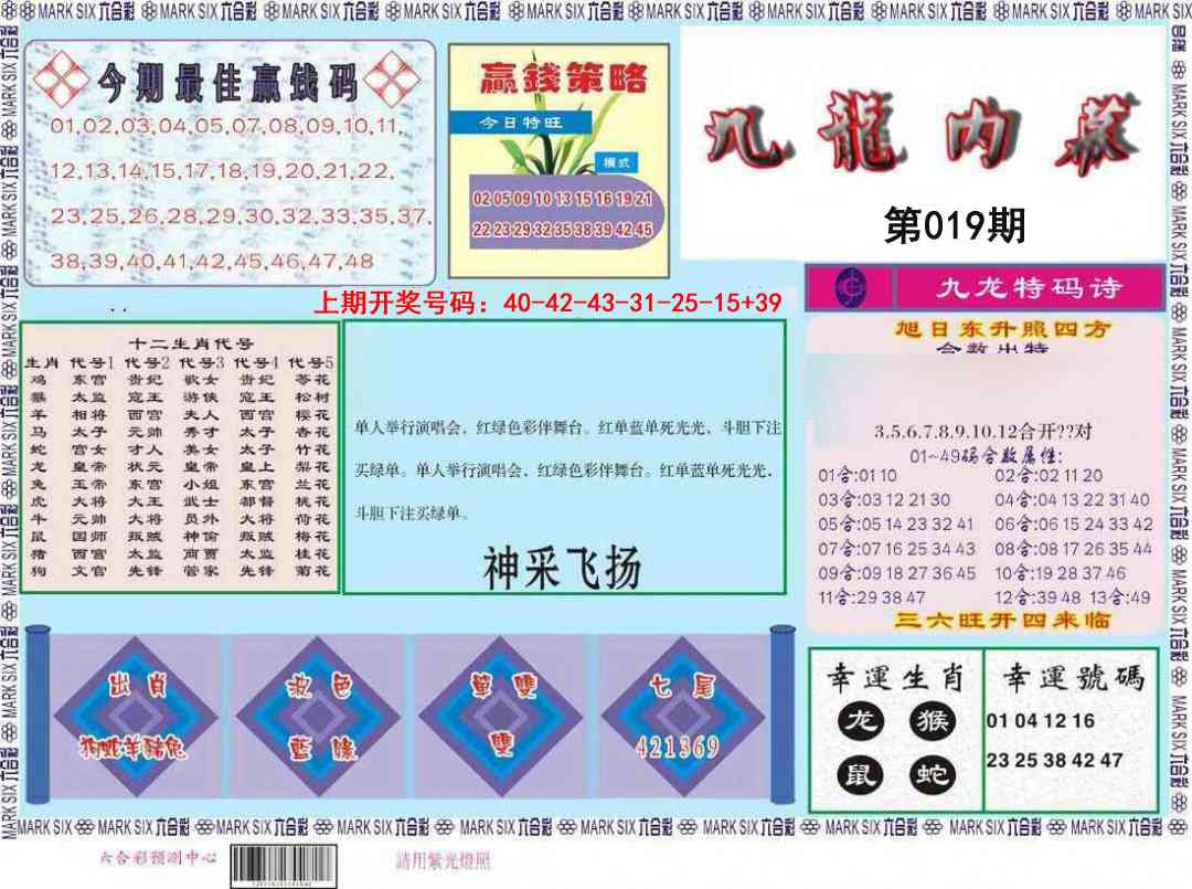 019期九龙内幕[图]