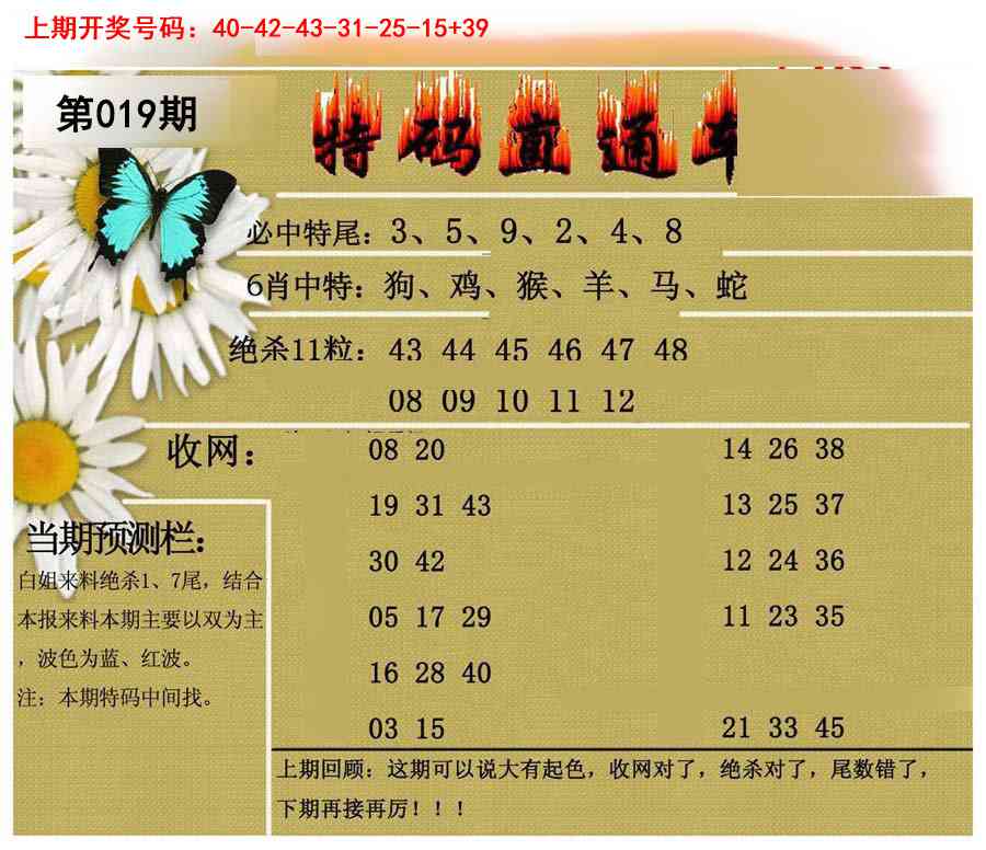 019期特码直通车[图]