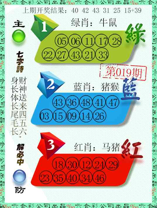 019期三波十码[图]