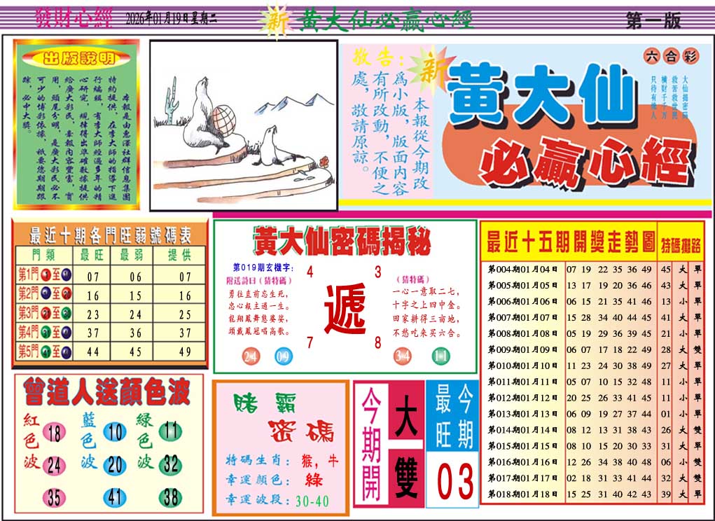 019期黄大仙必赢心经A[图]