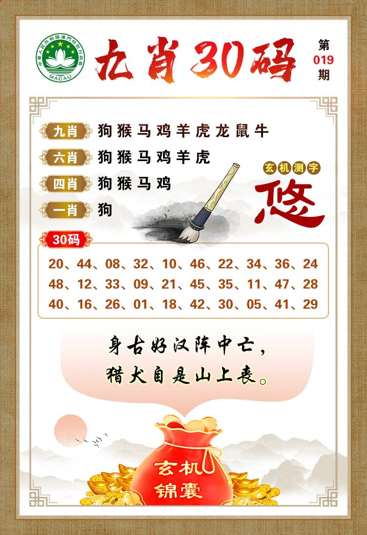 019期九肖30码[图]