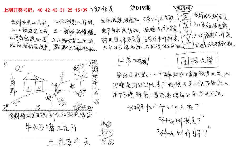 019期手写九龙内幕[图]