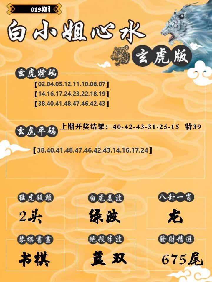 019期白小姐玄虎[图]